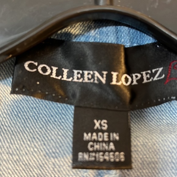 Colleen Lopez Embroidered Denim Moto Jacket - Picture 4 of 6